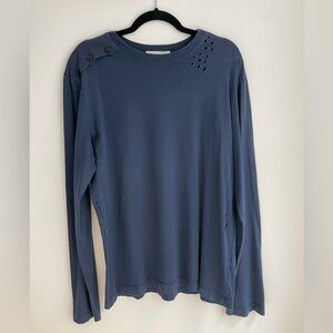 Pierre Balmain Navy Perforated Top